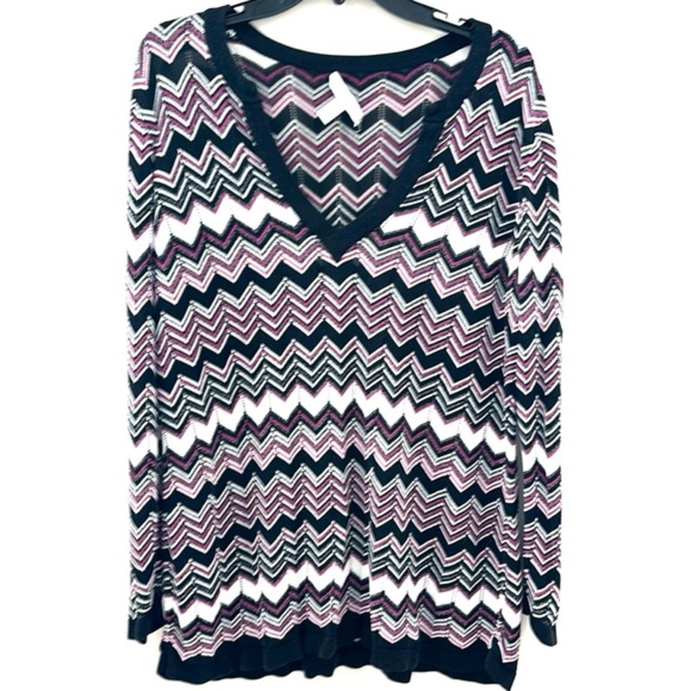 🌺Charter Club Beautiful Women’s Pink/Black/White Light‎ Weight Sweater Sz 2XL